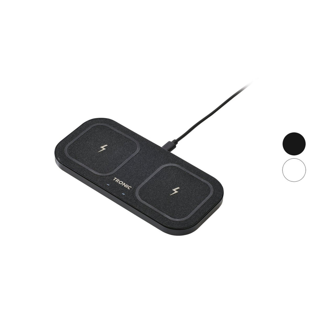 TRONIC® Ladepad QI Dual, mit Metallrahmen, inkl. 30 W Netzteil (schwarz) - Image 2