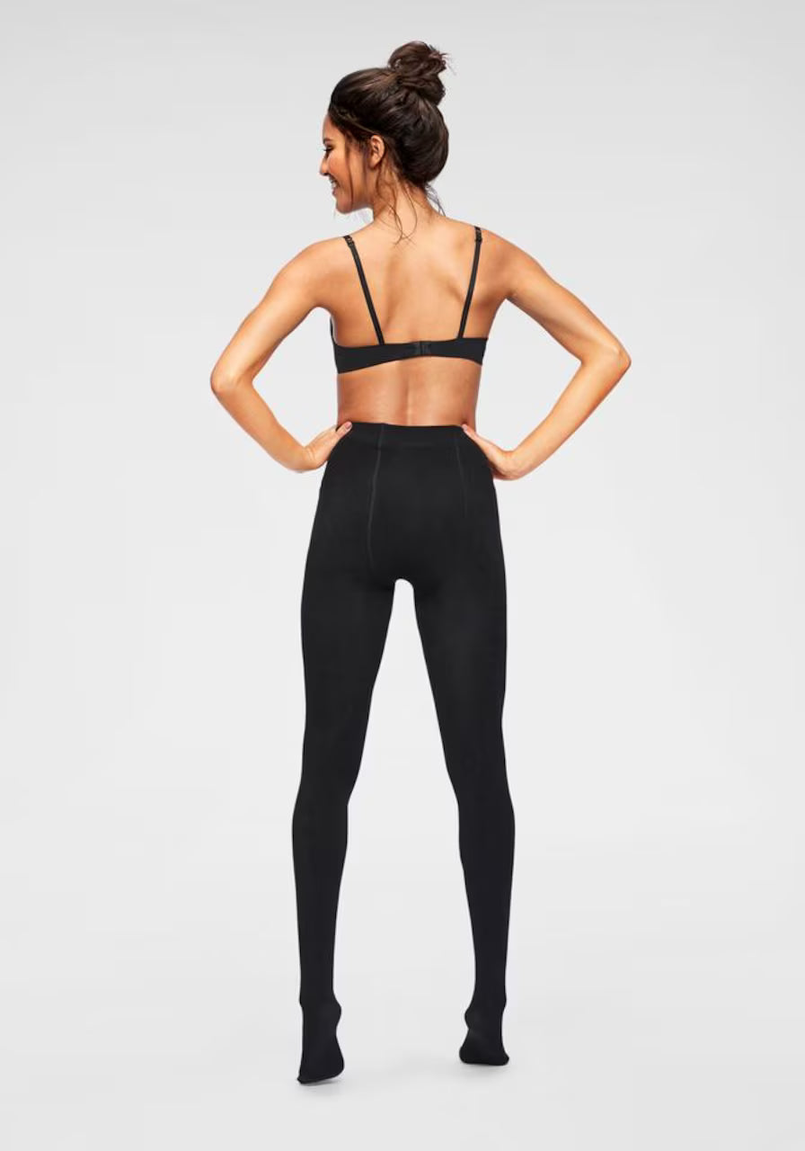 2er Pack ROGO X LAVANA Damen Baumwoll-Strumpfhose bequeme Strumpf-Hose 542819 Schwarz/Grau