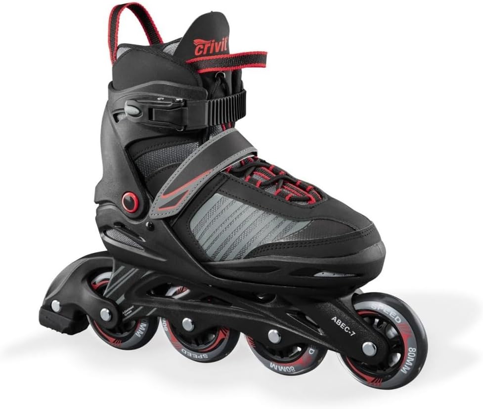 CRIVIT Jugend Inlineskates, Größe 37-41 (schwarz/rot) - Image 5