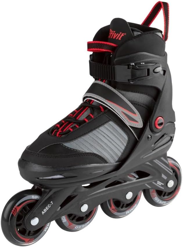 CRIVIT Jugend Inlineskates, Größe 37-41 (schwarz/rot) - Image 1