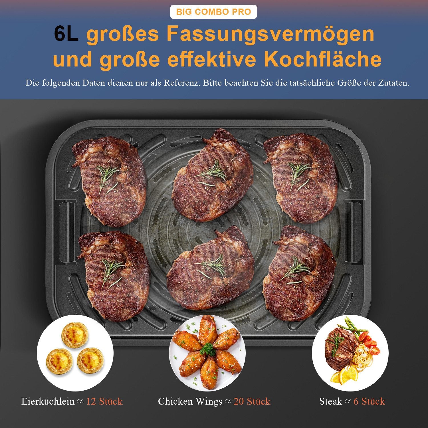 OYAJIA Heißluftfritteuse & Elektrogrill 2in1