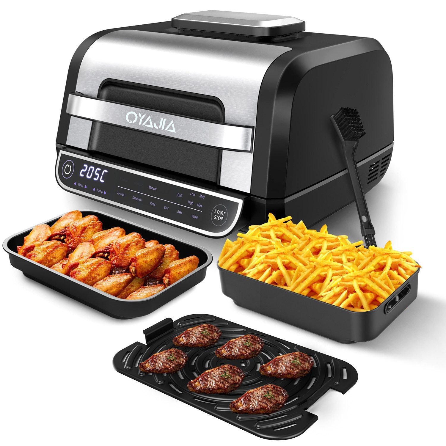 OYAJIA Heißluftfritteuse & Elektrogrill 2in1
