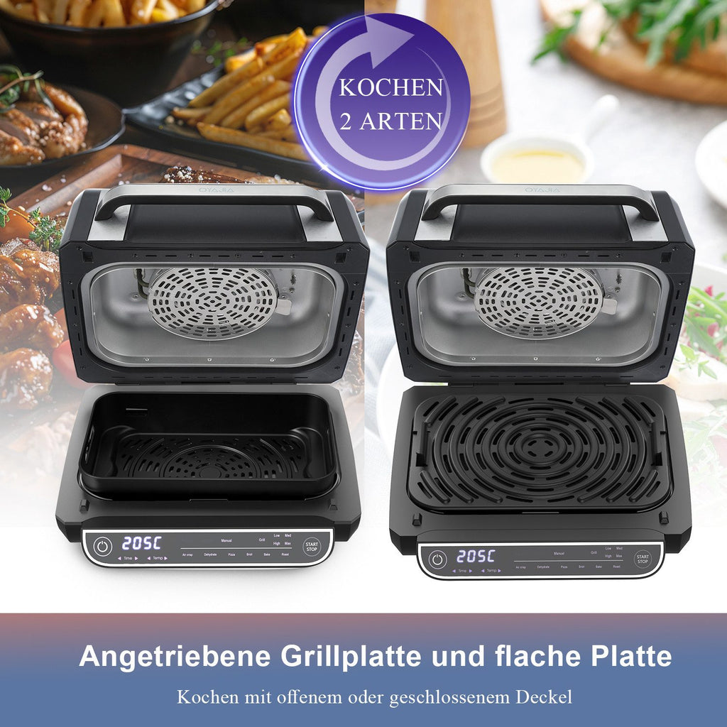OYAJIA Heißluftfritteuse & Elektrogrill 2in1