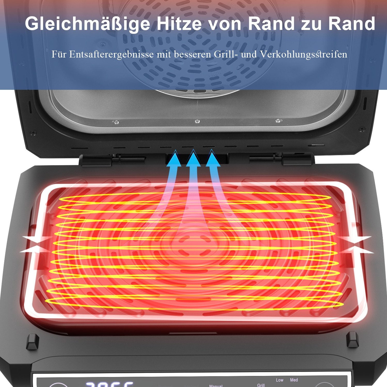 OYAJIA Heißluftfritteuse & Elektrogrill 2in1